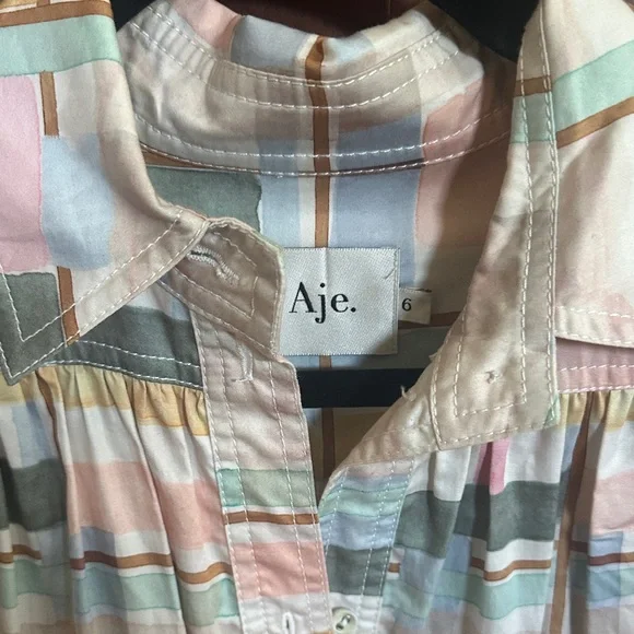 NWOT Aje Pastel Striped Shirt Dress - Picture 2 of 5